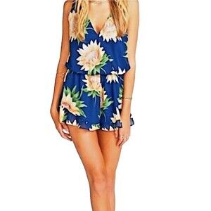 Show Me Your Mumu Sunflower Riri Flowy Short Romper Easy Wear MEDIUM